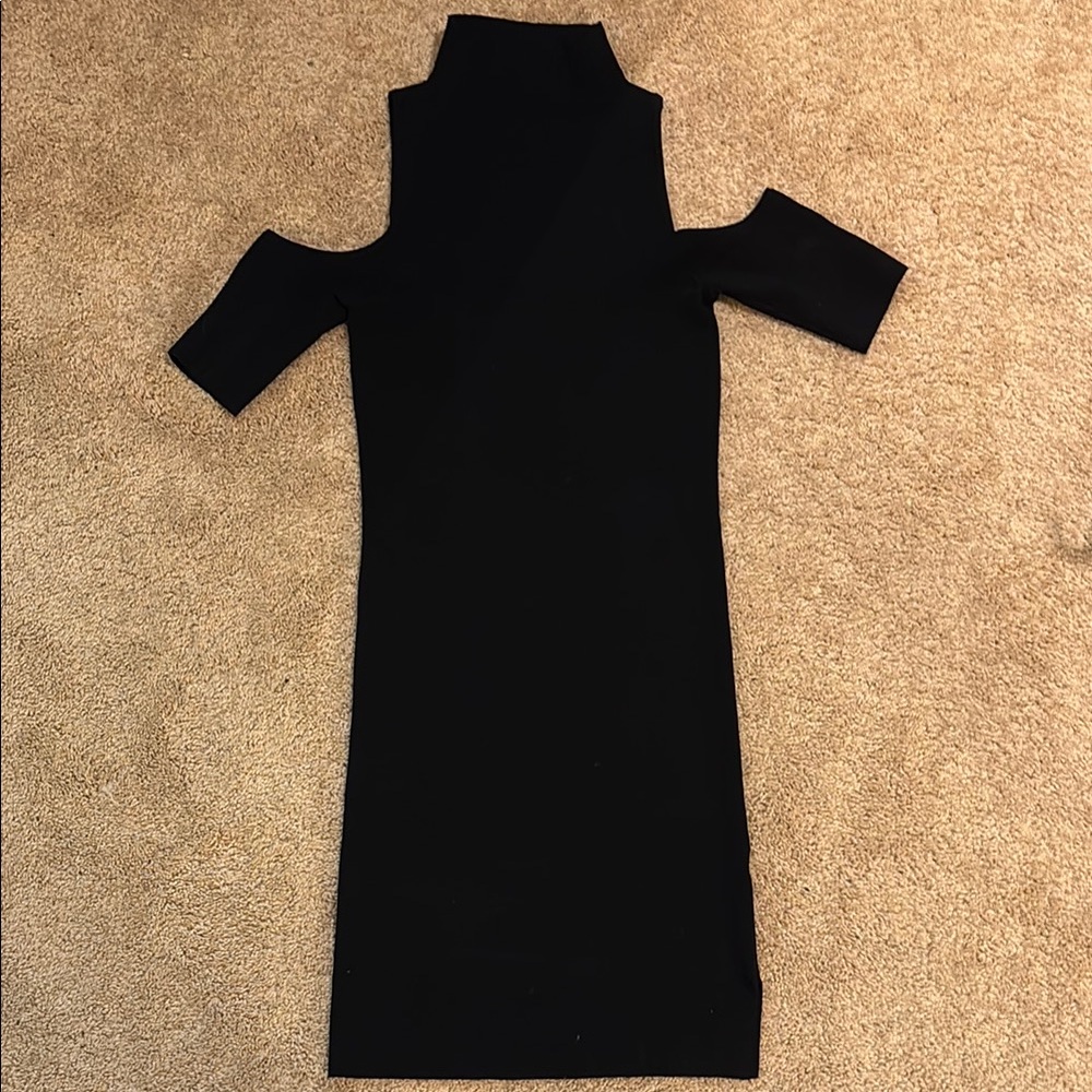 NWOT Leith Black Cold Shoulder Dress Size Small